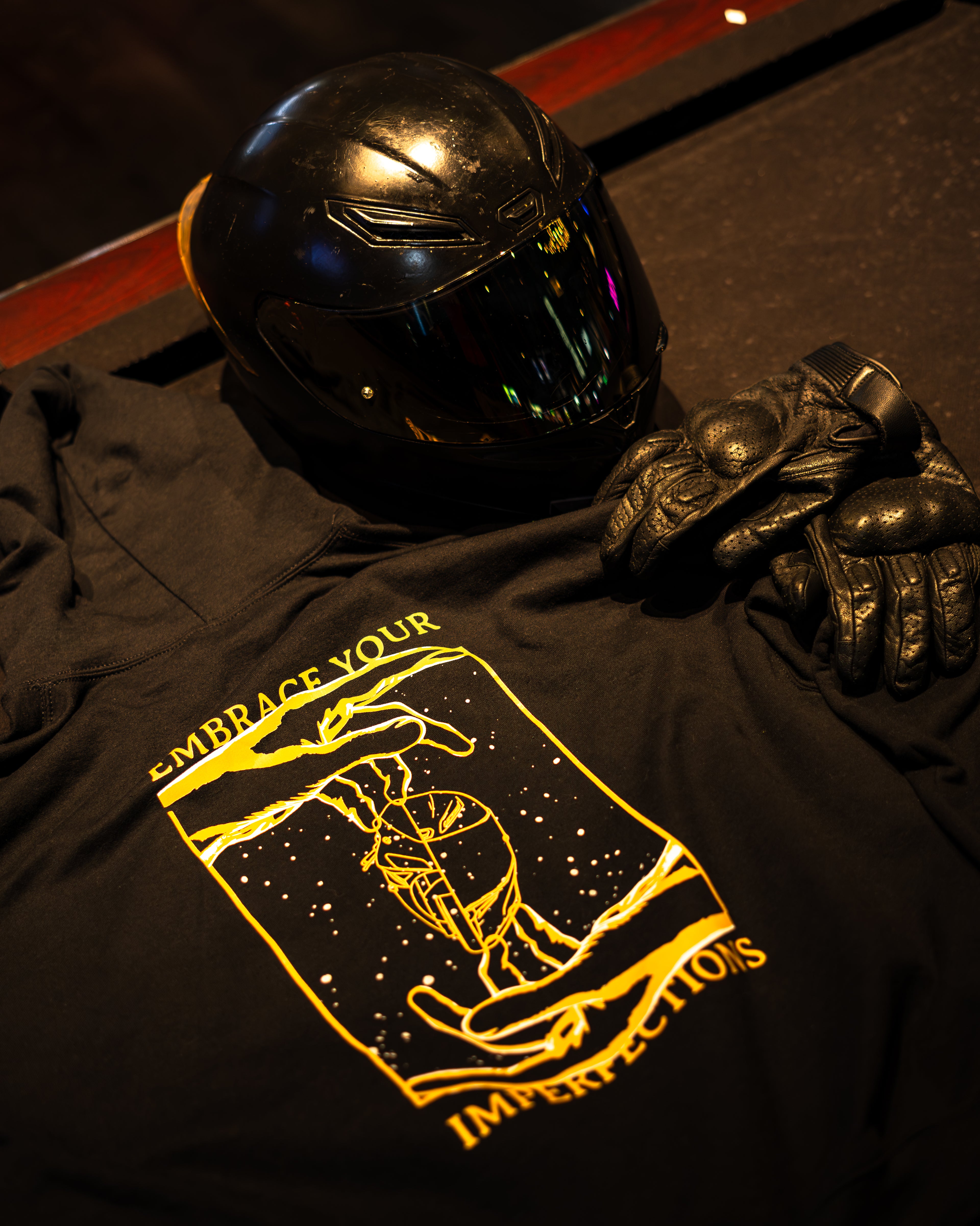 Black Hoodie - Embrace the imperfections